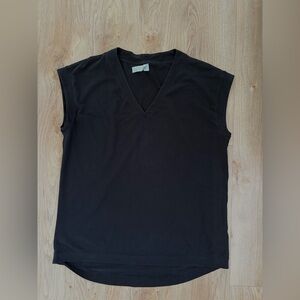 Athleta Black V-Neck Sleeveless Top Workout Hiking Athletic Womens M Great Cond